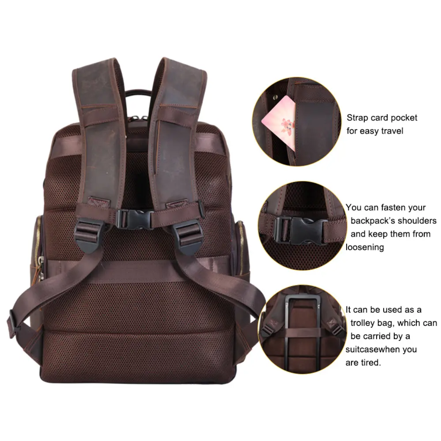 Havana - Large Capacity Leather Backpack