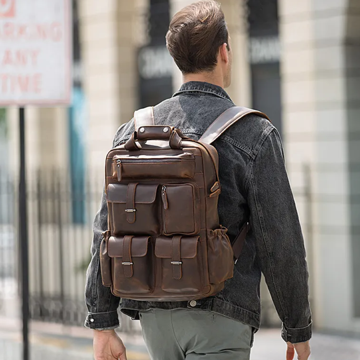 Andorra - Leather Laptop Backpack