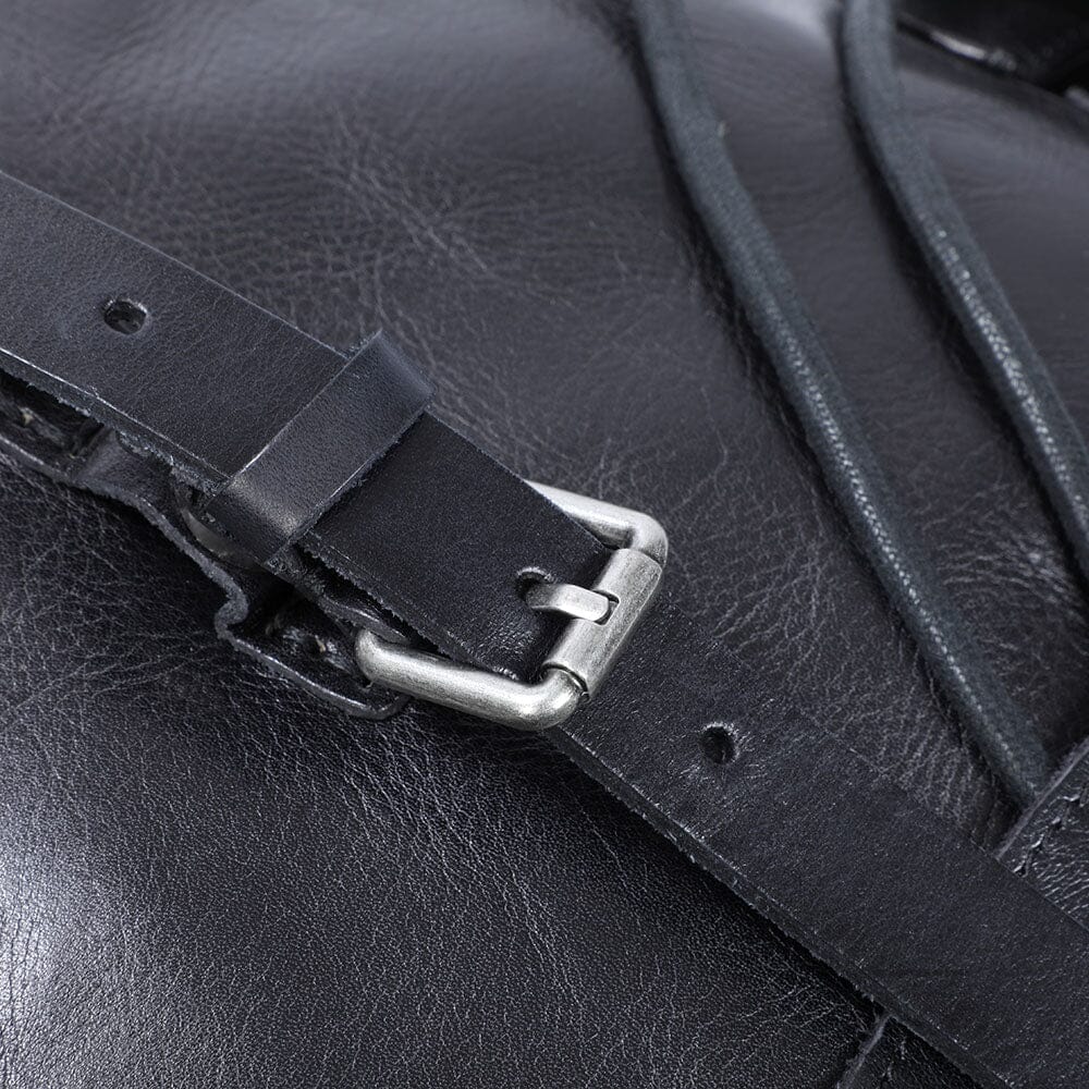 Voyager - Small Black Leather Backpack